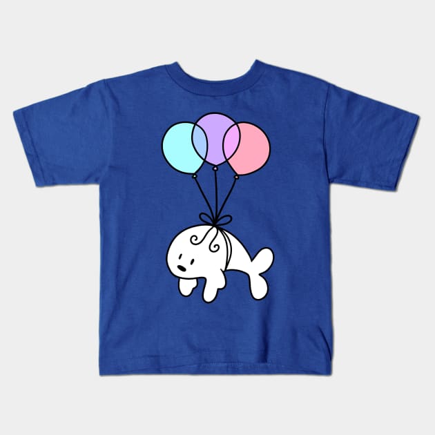 Balloon Baby Harp Seal Kids T-Shirt by saradaboru
